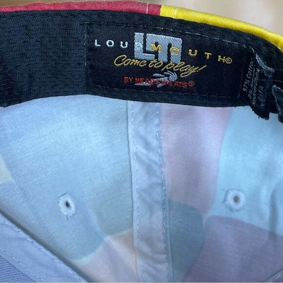 Loudmouth Abstract Colorblock Golf Cap Hat Yellow Black Blue Green Peach Red - Picture 8 of 10